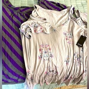TWO plus size tops bundle - both for $15. One is new with tags. Both XXL.